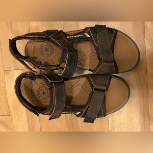 Visionreast Brown Leather Sandals with Adjustable Straps